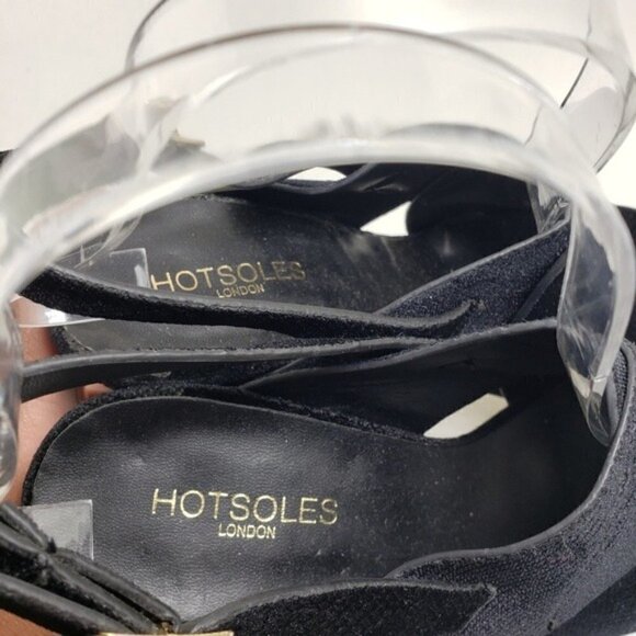 Hotsoles Open Toe Slingback Buckle Sparkle Heels 7 - Picture 7 of 9
